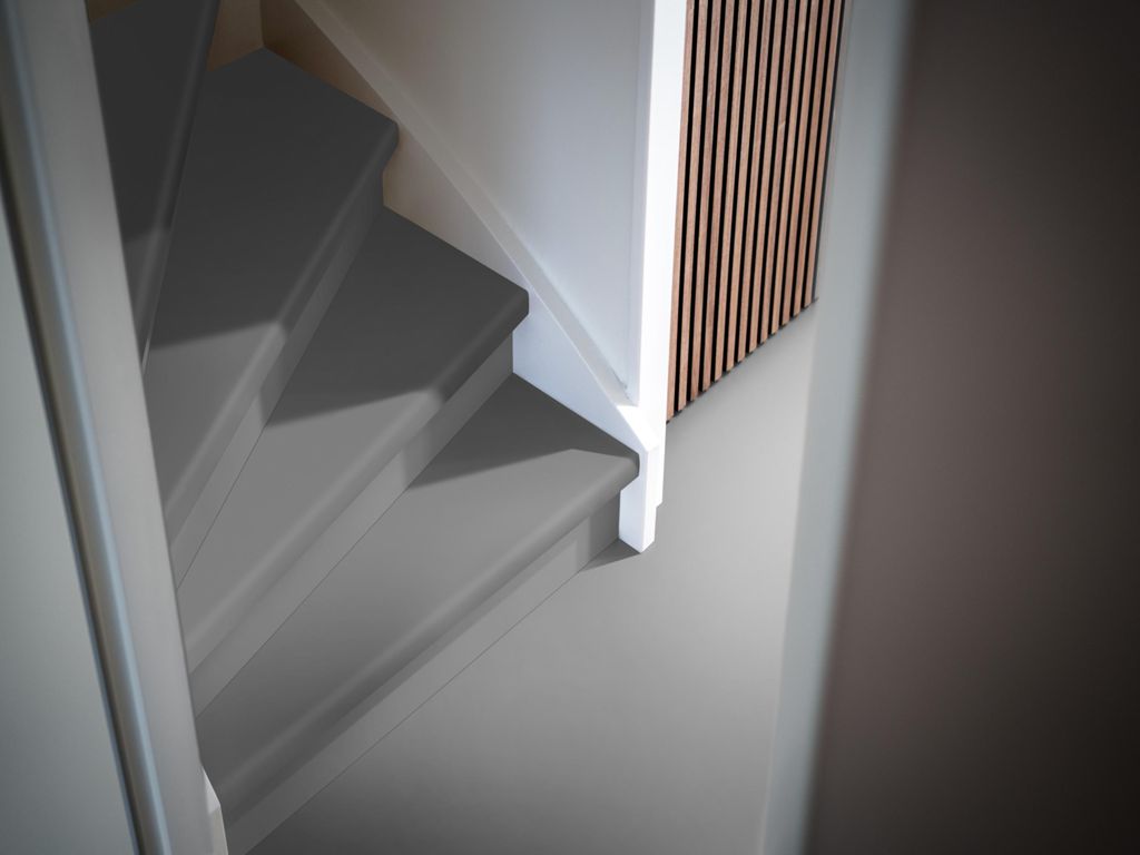 PVC traprenovatie overzettreden ceramo light  grey